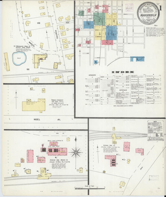 Sanborn Fire Insurance Map from Madisonville, Hopkins County, Kentucky. (1906) – Historic Sanborn Fire Insurance Map Print