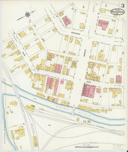 Sanborn Fire Insurance Map from Rockwood, Somerset County, Pennsylvania (1917), Sheet #0003 - Historic Sanborn Fire Insurance Map Print, vintage old map wall art, antique decor, genealogy gift, Pennsylvania Pennsylvania map