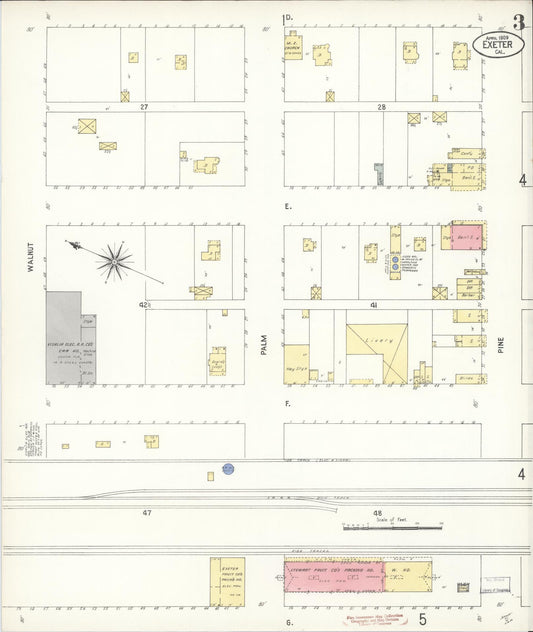 Sanborn Fire Insurance Map from Exeter, Tulare County, California (1909), Sheet #0003 - Historic Sanborn Fire Insurance Map Print, vintage old map wall art, antique decor, genealogy gift, California California map