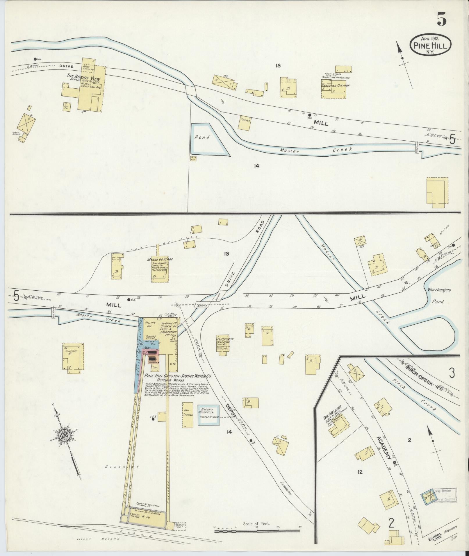 Sanborn Fire Insurance Map from Pine Hill, Ulster County, New York. (1912), Sheet 5 – Historic Sanborn Fire Insurance Map Print