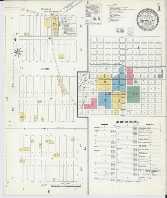 Sanborn Fire Insurance Map from Rapid City, Pennington County, South Dakota. (1903) – Historic Sanborn Fire Insurance Map Print