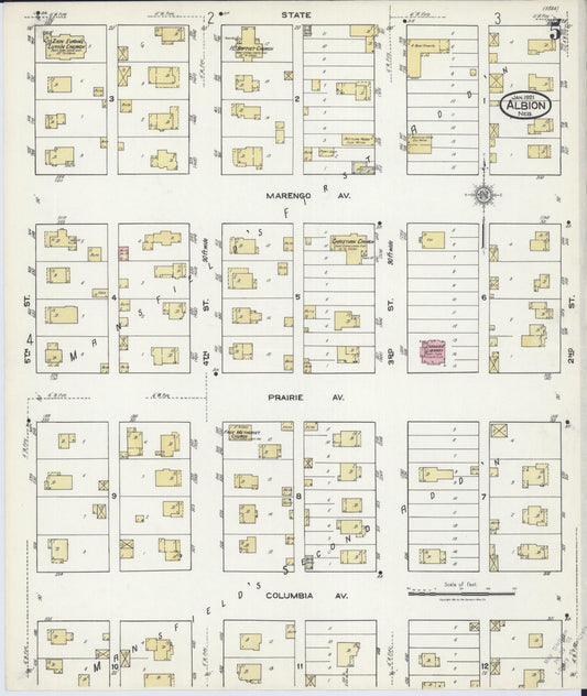 Sanborn Fire Insurance Map from Albion, Boone County, Nebraska (1921), Sheet #0005 - Historic Sanborn Fire Insurance Map Print, vintage old map wall art, antique decor, genealogy gift, Nebraska Nebraska map