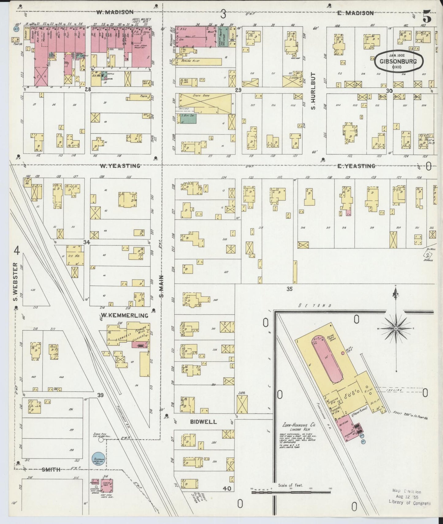 Sanborn Fire Insurance Map from Gibsonburg, Sandusky County, Ohio (1902), Sheet #0005 - Historic Sanborn Fire Insurance Map Print, vintage old map wall art, antique decor, genealogy gift, Ohio Ohio map