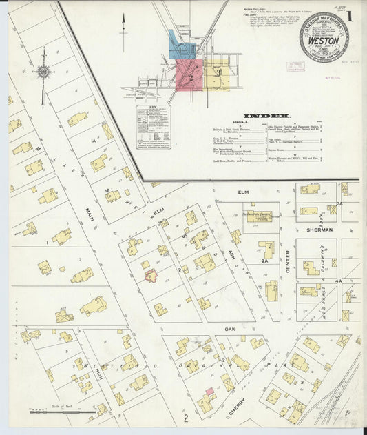 Sanborn Fire Insurance Map from Weston, Wood County, Ohio (1910), Sheet #0001 - Complete Map Set gallery image, historic Sanborn map, vintage wall art, Ohio Ohio