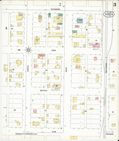 Sanborn Fire Insurance Map from Seneca, Nemaha County, Kansas (1901), Sheet #0003 - Complete Map Set gallery image, historic Sanborn map, vintage wall art, Kansas Kansas