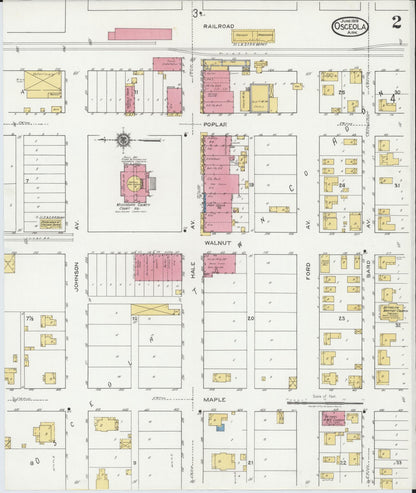 Sanborn Fire Insurance Map from Osceola, Mississippi County, Arkansas (1919), Sheet #0002 - Complete Map Set gallery image, historic Sanborn map, vintage wall art, Arkansas Arkansas