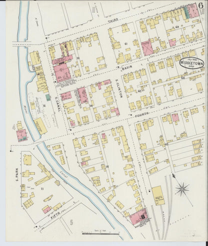 Sanborn Fire Insurance Map from Middletown, Butler County, Ohio (1895), Sheet #0006 - Complete Map Set gallery image, historic Sanborn map, vintage wall art, Ohio Ohio