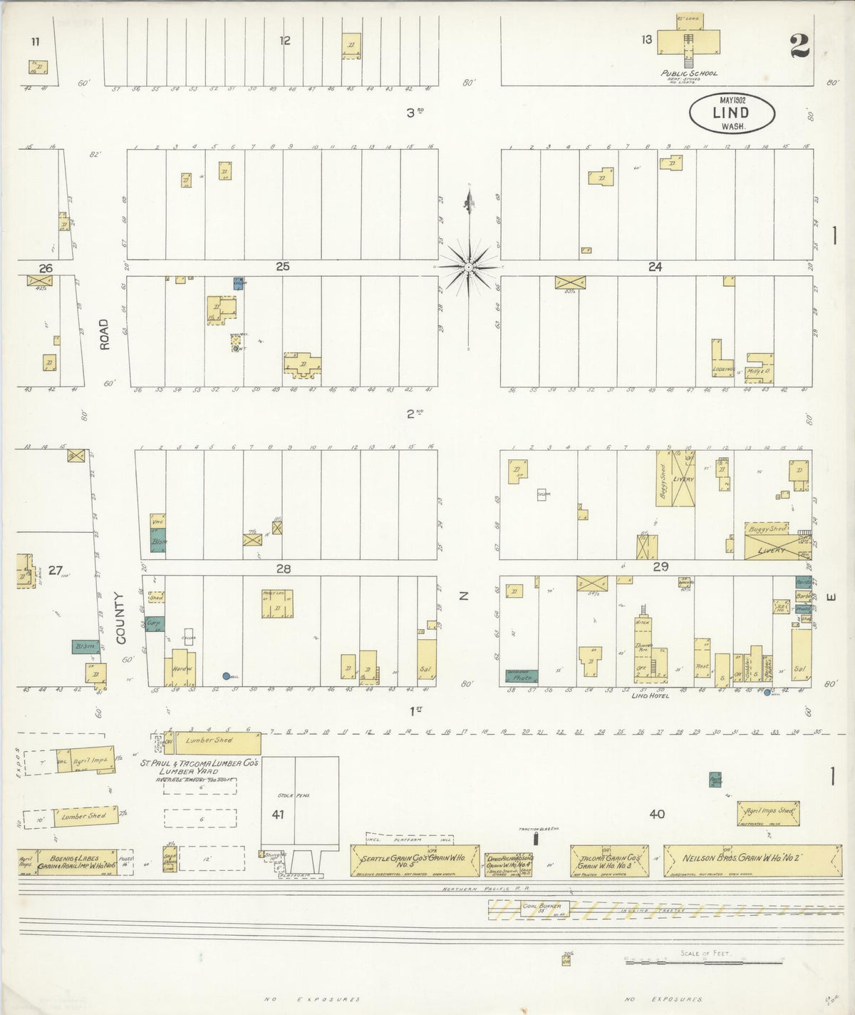 Sanborn Fire Insurance Map from Lind, Adams County, Washington (1902), Sheet #0002 - Historic Sanborn Fire Insurance Map Print, vintage old map wall art, antique decor, genealogy gift, Washington Washington map