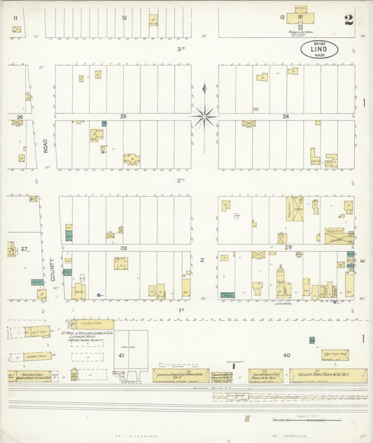 Sanborn Fire Insurance Map from Lind, Adams County, Washington (1902), Sheet #0002 - Historic Sanborn Fire Insurance Map Print, vintage old map wall art, antique decor, genealogy gift, Washington Washington map