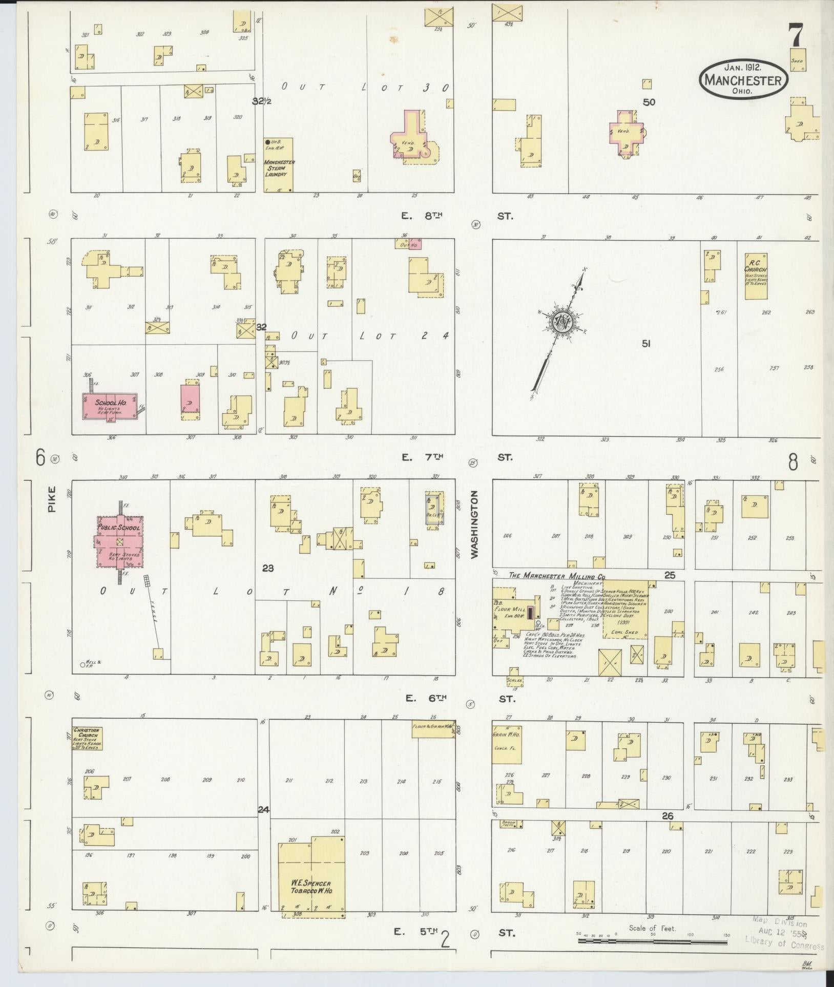Sanborn Fire Insurance Map from Manchester, Adams County, Ohio. (1912), Sheet 7 – Historic Sanborn Fire Insurance Map Print