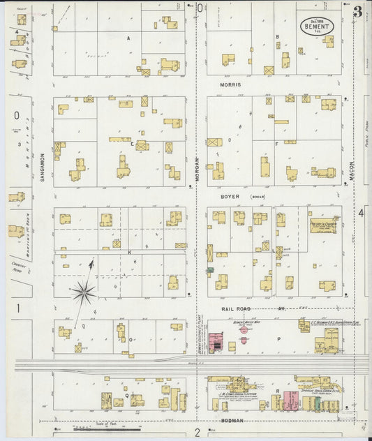 Sanborn Fire Insurance Map from Bement, Piatt County, Illinois (1898), Sheet #0003 - Historic Sanborn Fire Insurance Map Print, vintage old map wall art, antique decor, genealogy gift, Illinois Illinois map