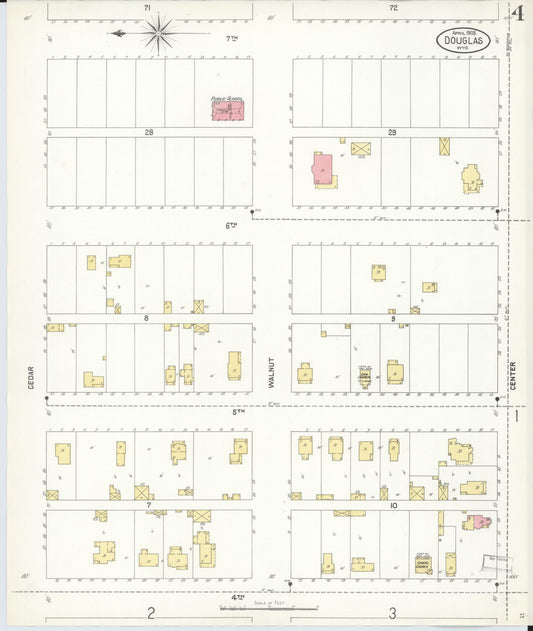 Sanborn Fire Insurance Map from Douglas, Converse County, Wyoming (1903), Sheet #0004 - Historic Sanborn Fire Insurance Map Print, vintage old map wall art, antique decor, genealogy gift, Wyoming Wyoming map