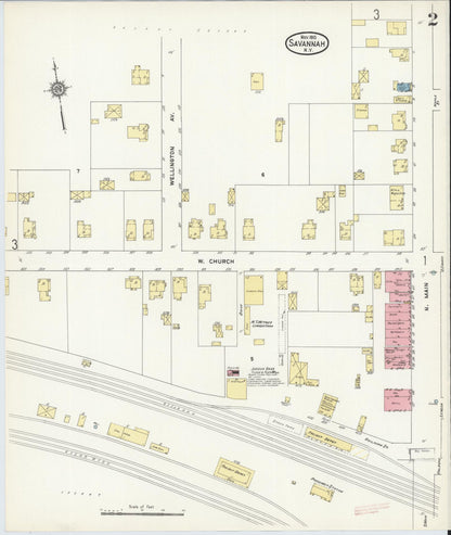 Sanborn Fire Insurance Map from Savannah, Wayne County, New York (1910), Sheet #0002 - Historic Sanborn Fire Insurance Map Print, vintage old map wall art, antique decor, genealogy gift, New York New York map