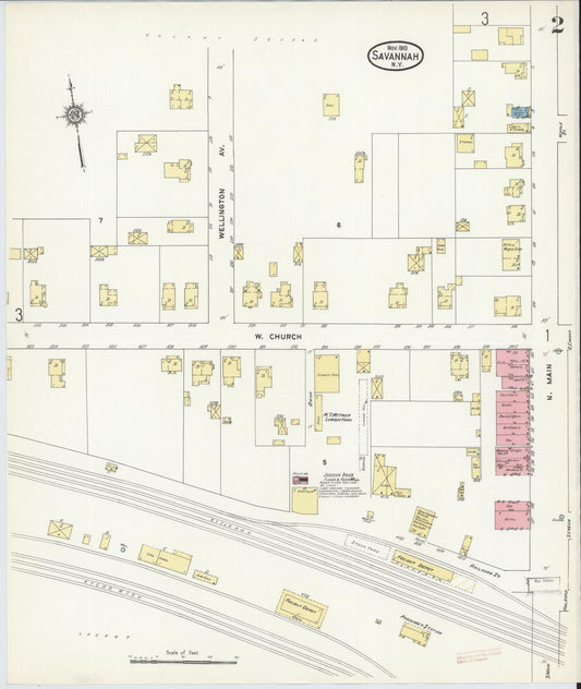 Sanborn Fire Insurance Map from Savannah, Wayne County, New York (1910), Sheet #0002 - Historic Sanborn Fire Insurance Map Print, vintage old map wall art, antique decor, genealogy gift, New York New York map