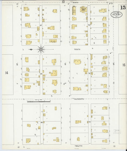Sanborn Fire Insurance Map from Perry, Noble County, Oklahoma (1903), Sheet #0015 - Complete Map Set gallery image, historic Sanborn map, vintage wall art, Oklahoma Oklahoma