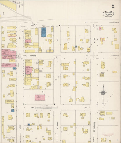 Sanborn Fire Insurance Map from Hebron, McHenry County, Illinois (1922), Sheet #0002 - Complete Map Set gallery image, historic Sanborn map, vintage wall art, Illinois Illinois