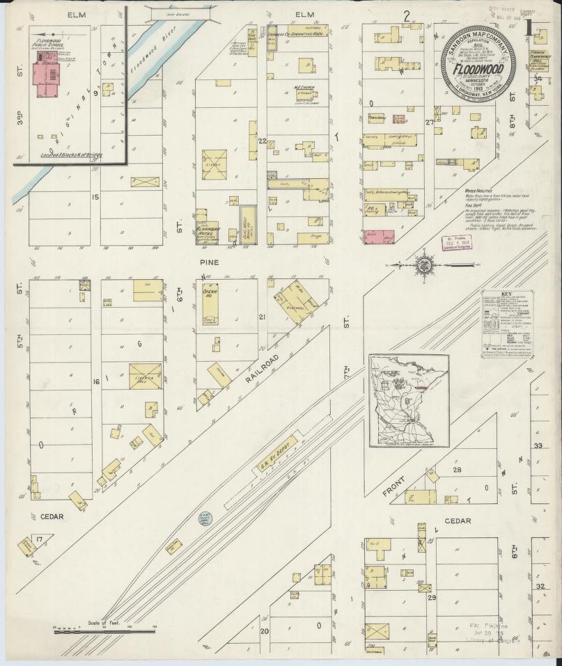 Sanborn Fire Insurance Map from Floodwood, Saint Louis County, Minnesota. (1913) – Map View