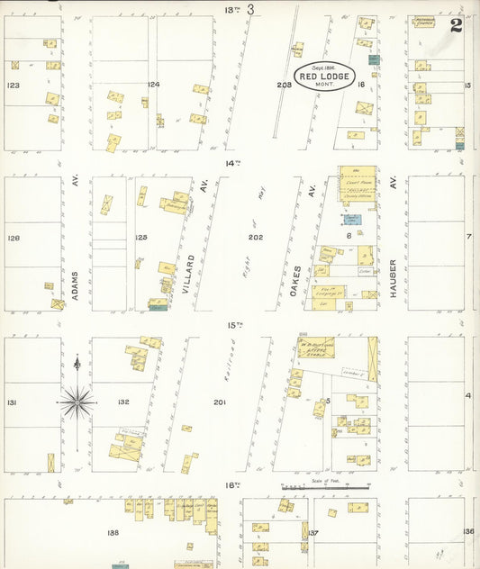 Sanborn Fire Insurance Map from Red Lodge, Carbon County, Montana (1896), Sheet #0002 - Historic Sanborn Fire Insurance Map Print, vintage old map wall art, antique decor, genealogy gift, Montana Montana map