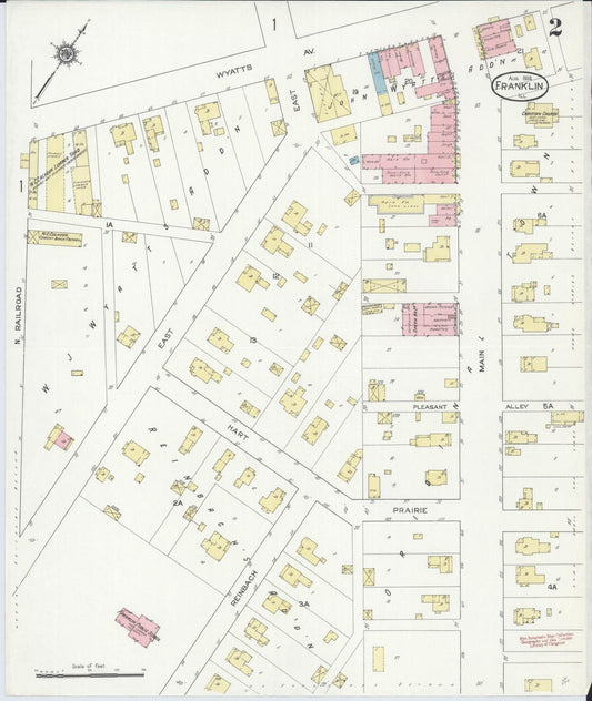 Sanborn Fire Insurance Map from Franklin, Morgan County, Illinois (1914), Sheet #0002 - Historic Sanborn Fire Insurance Map Print, vintage old map wall art, antique decor, genealogy gift, Illinois Illinois map