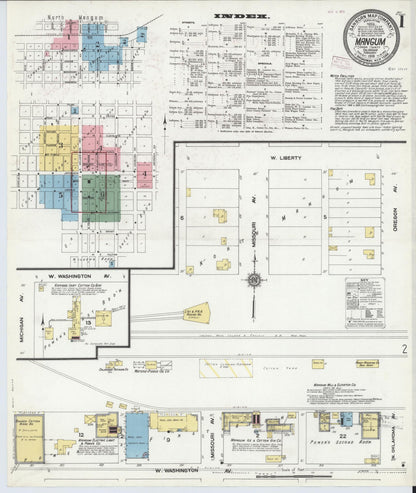 Sanborn Fire Insurance Map from Mangum, Greer County, Oklahoma (1910), Sheet #0001 - Complete Map Set gallery image, historic Sanborn map, vintage wall art, Oklahoma Oklahoma