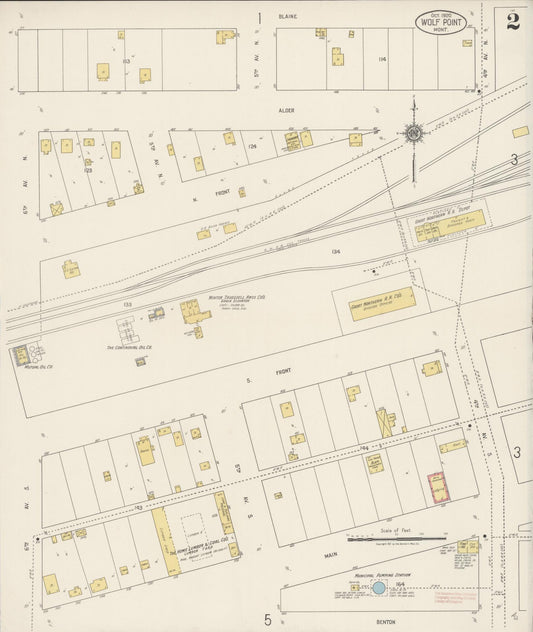 Sanborn Fire Insurance Map from Wolf Point, Roosevelt County, Montana (1920), Sheet #0002 - Historic Sanborn Fire Insurance Map Print, vintage old map wall art, antique decor, genealogy gift, Montana Montana map