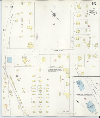 Sanborn Fire Insurance Map from Flagstaff, Coconino County, Arizona (1948), Sheet #0016 - Complete Map Set gallery image, historic Sanborn map, vintage wall art, Arizona Arizona
