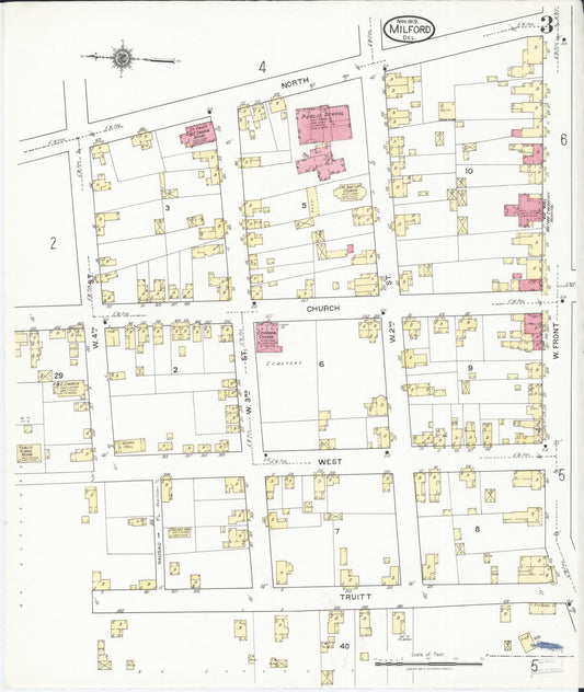 Sanborn Fire Insurance Map from Milford, Kent And Sussex Counties, Delaware (1919), Sheet #0003 - Historic Sanborn Fire Insurance Map Print, vintage old map wall art, antique decor, genealogy gift, Delaware Delaware map