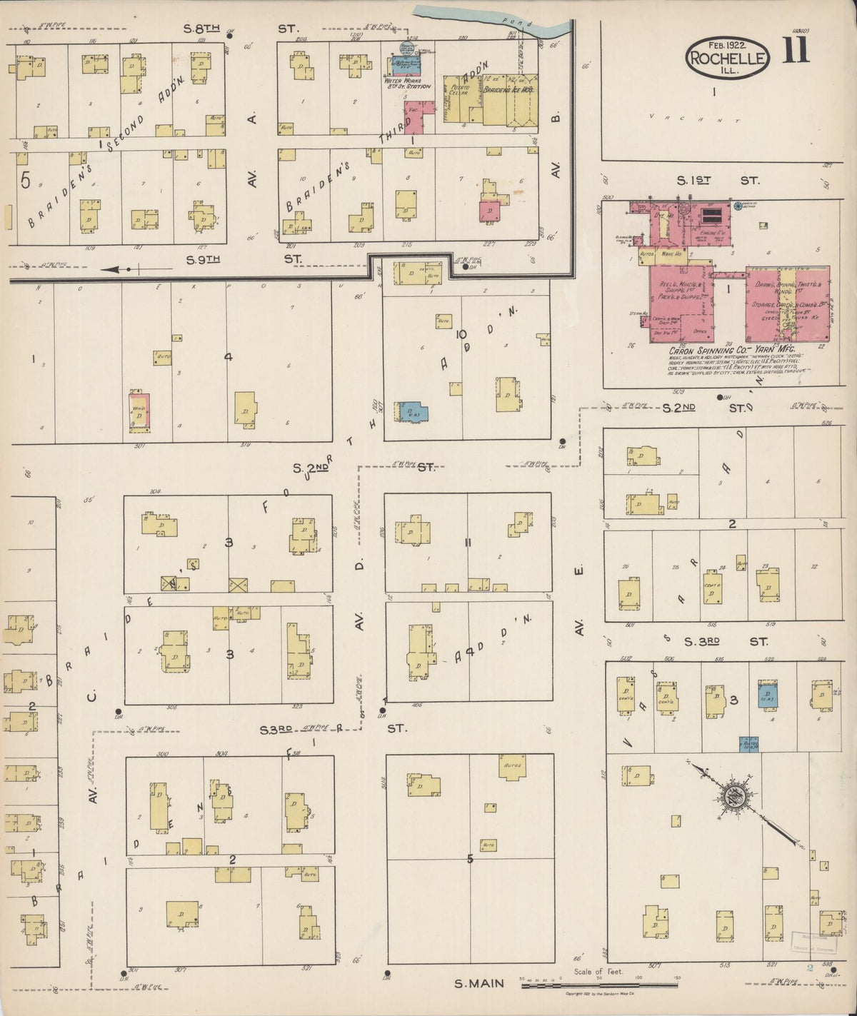 Sanborn Fire Insurance Map from Rochelle, Ogle County, Illinois (1922), Sheet #0011 - Complete Map Set gallery image, historic Sanborn map, vintage wall art, Illinois Illinois
