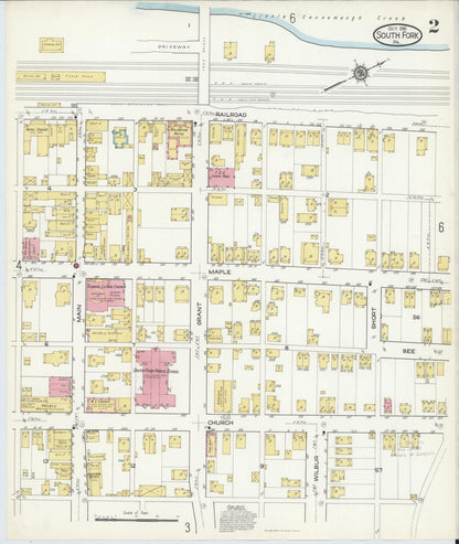 Sanborn Fire Insurance Map from South Fork, Cambria County, Pennsylvania (1916), Sheet #0002 - Historic Sanborn Fire Insurance Map Print, vintage old map wall art, antique decor, genealogy gift, Pennsylvania Pennsylvania map