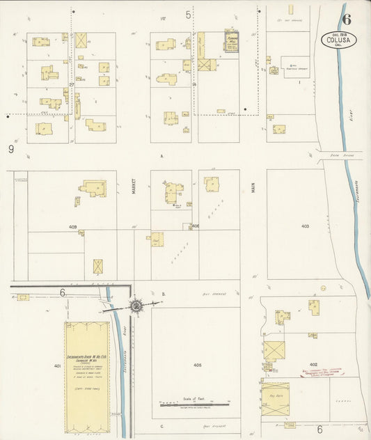 Sanborn Fire Insurance Map from Colusa, Colusa County, California (1918), Sheet #0006 - Historic Sanborn Fire Insurance Map Print, vintage old map wall art, antique decor, genealogy gift, California California map