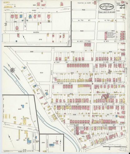 Sanborn Fire Insurance Map from Pottstown, Montgomery County, Pennsylvania (1916), Sheet #0027 - Complete Map Set gallery image, historic Sanborn map, vintage wall art, Pennsylvania Pennsylvania