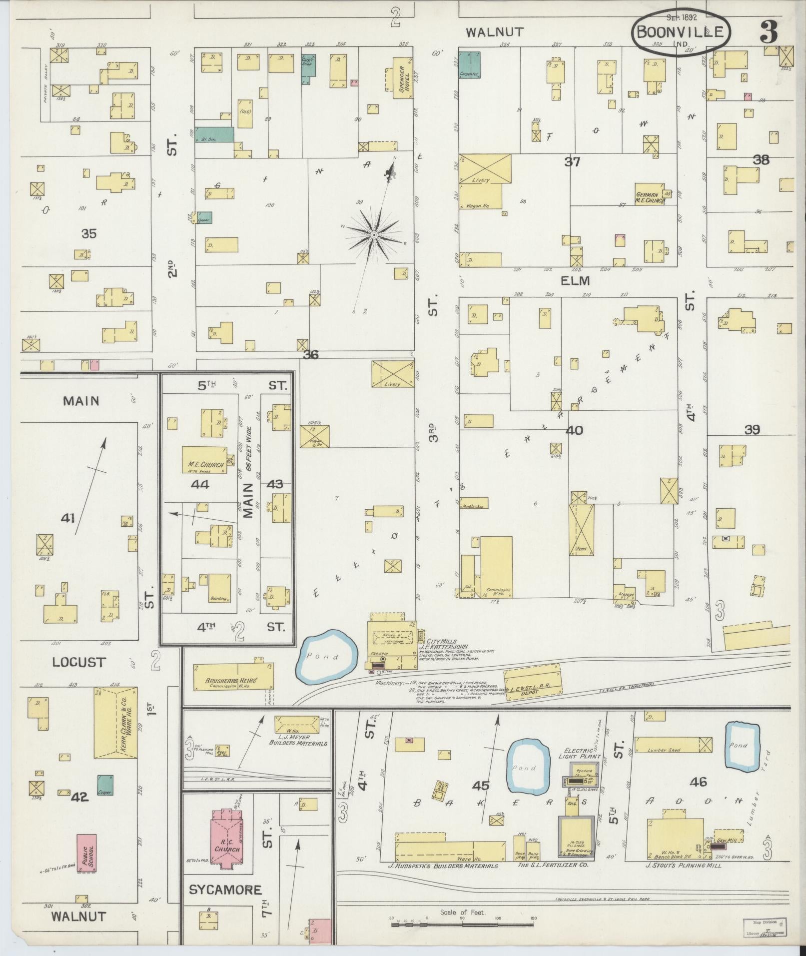 Sanborn Fire Insurance Map from Boonville, Warrick County, Indiana (1892), Sheet #0003 - Complete Map Set gallery image, historic Sanborn map, vintage wall art, Indiana Indiana
