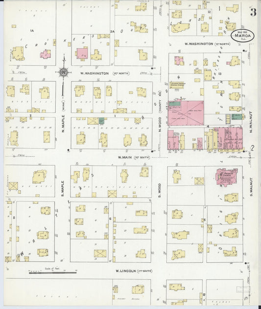 Sanborn Fire Insurance Map from Maroa, Macon County, Illinois (1910), Sheet #0003 - Historic Sanborn Fire Insurance Map Print, vintage old map wall art, antique decor, genealogy gift, Illinois Illinois map