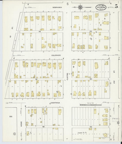 Sanborn Fire Insurance Map from Huron, Beadle County, South Dakota (1916), Sheet #0005 - Complete Map Set gallery image, historic Sanborn map, vintage wall art, South Dakota South Dakota
