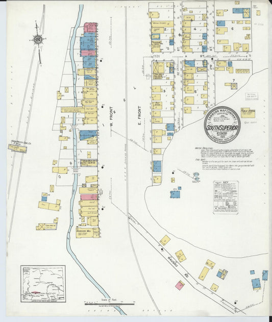 Sanborn Fire Insurance Map from South Superior, Sweetwater County, Wyoming (1920), Sheet #0001 - Historic Sanborn Fire Insurance Map Print, vintage old map wall art, antique decor, genealogy gift, Wyoming Wyoming map