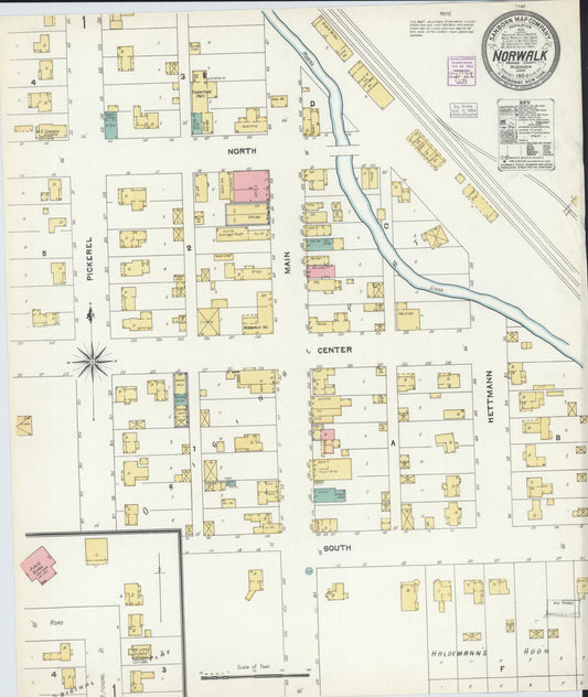 Sanborn Fire Insurance Map from Norwalk, Monroe County, Wisconsin (1904), Sheet #0001 - Historic Sanborn Fire Insurance Map Print, vintage old map wall art, antique decor, genealogy gift, Wisconsin Wisconsin map