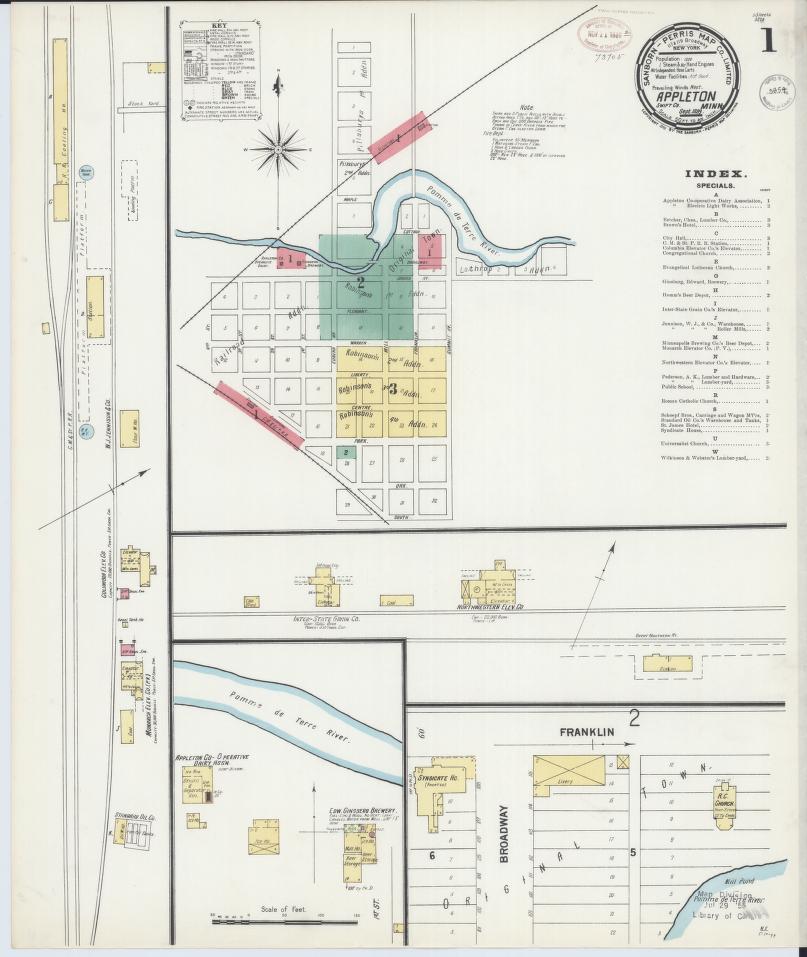 Sanborn Fire Insurance Map from Appleton, Swift County, Minnesota. (1899) – Map View