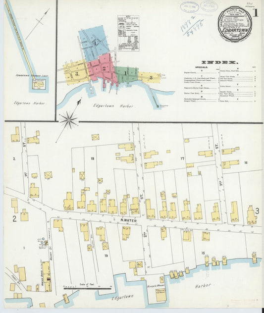 Sanborn Fire Insurance Map from Edgartown, Dukes County, Massachusetts. (1898) – Historic Sanborn Fire Insurance Map Print