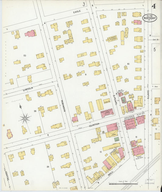 Sanborn Fire Insurance Map from North East, Erie County, Pennsylvania (1900), Sheet #0004 - Historic Sanborn Fire Insurance Map Print, vintage old map wall art, antique decor, genealogy gift, Pennsylvania Pennsylvania map