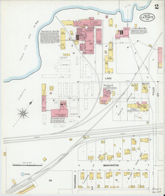 Sanborn Fire Insurance Map from La Porte, La Porte County, Indiana (1901), Sheet #0002 - Historic Sanborn Fire Insurance Map Print, vintage old map wall art, antique decor, genealogy gift, Indiana Indiana map