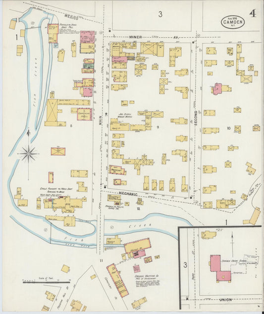 Sanborn Fire Insurance Map from Camden, Oneida County, New York (1898), Sheet #0004 - Historic Sanborn Fire Insurance Map Print, vintage old map wall art, antique decor, genealogy gift, New York New York map