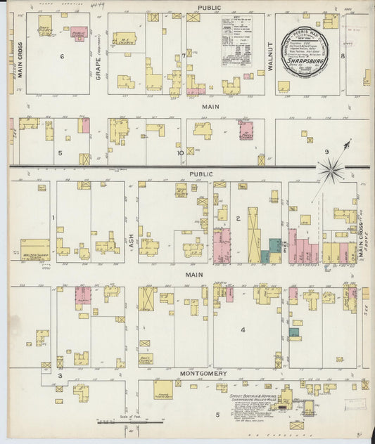 Sanborn Fire Insurance Map from Sharpsburg, Bath County, Kentucky (1893), Sheet #0001 - Historic Sanborn Fire Insurance Map Print, vintage old map wall art, antique decor, genealogy gift, Kentucky Kentucky map