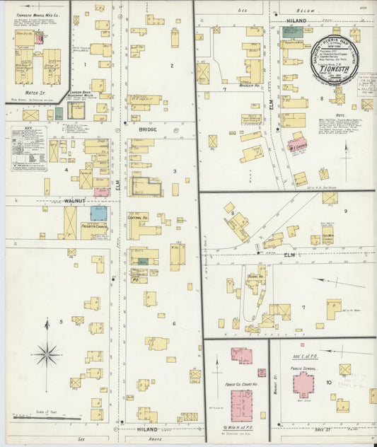 Sanborn Fire Insurance Map from Tionesta, Forest County, Pennsylvania (1901), Sheet #0001 - Historic Sanborn Fire Insurance Map Print, vintage old map wall art, antique decor, genealogy gift, Pennsylvania Pennsylvania map