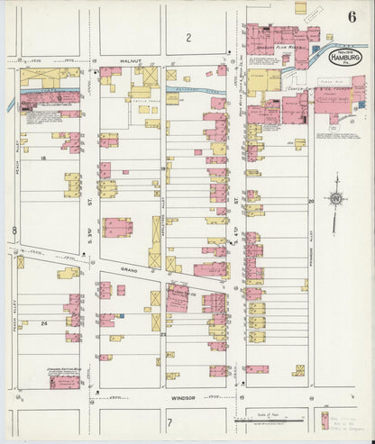Sanborn Fire Insurance Map from Hamburg, Berks County, Pennsylvania (1919), Sheet #0006 - Complete Map Set gallery image, historic Sanborn map, vintage wall art, Pennsylvania Pennsylvania