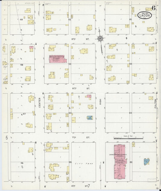 Sanborn Fire Insurance Map from Lacon, Marshall County, Illinois (1913), Sheet #0006 - Historic Sanborn Fire Insurance Map Print, vintage old map wall art, antique decor, genealogy gift, Illinois Illinois map