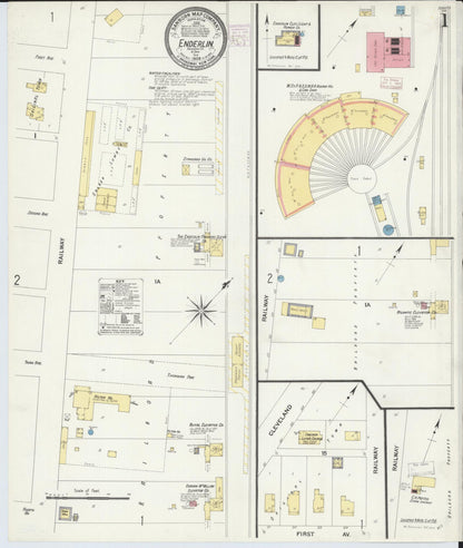 Sanborn Fire Insurance Map from Enderlin, Ransom County, North Dakota (1908), Sheet #0001 - Complete Map Set gallery image, historic Sanborn map, vintage wall art, North Dakota North Dakota