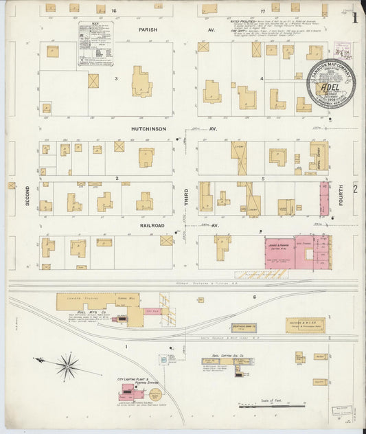 Sanborn Fire Insurance Map from Adel, Cook County, Georgia. (1908) – Historic Sanborn Fire Insurance Map Print