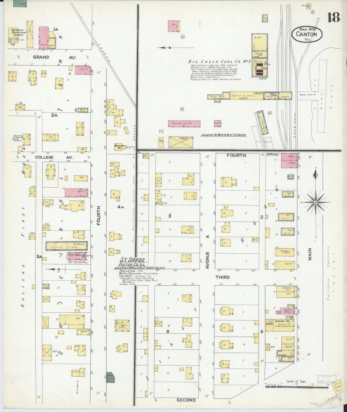 Sanborn Fire Insurance Map from Canton, Fulton County, Illinois (1909), Sheet #0018 - Complete Map Set gallery image, historic Sanborn map, vintage wall art, Illinois Illinois