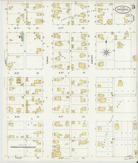 Sanborn Fire Insurance Map from Jonesboro, Grant County, Indiana (1898), Sheet #0003 - Historic Sanborn Fire Insurance Map Print, vintage old map wall art, antique decor, genealogy gift, Indiana Indiana map