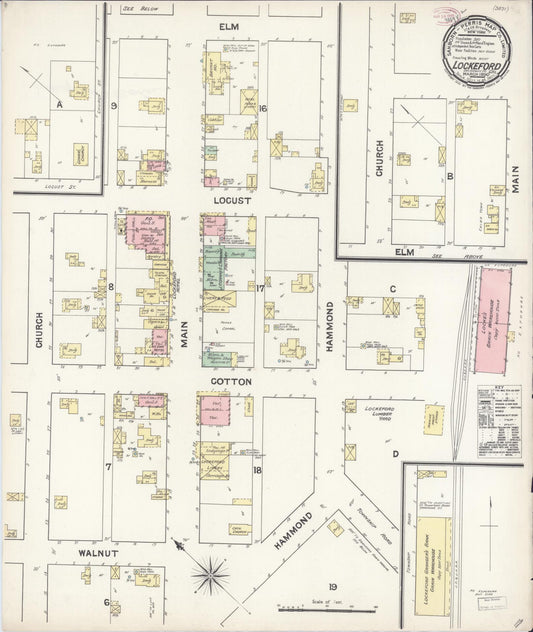 Sanborn Fire Insurance Map from Lockeford, San Joaquin County, California (1890), Sheet #0001 - Historic Sanborn Fire Insurance Map Print, vintage old map wall art, antique decor, genealogy gift, California California map